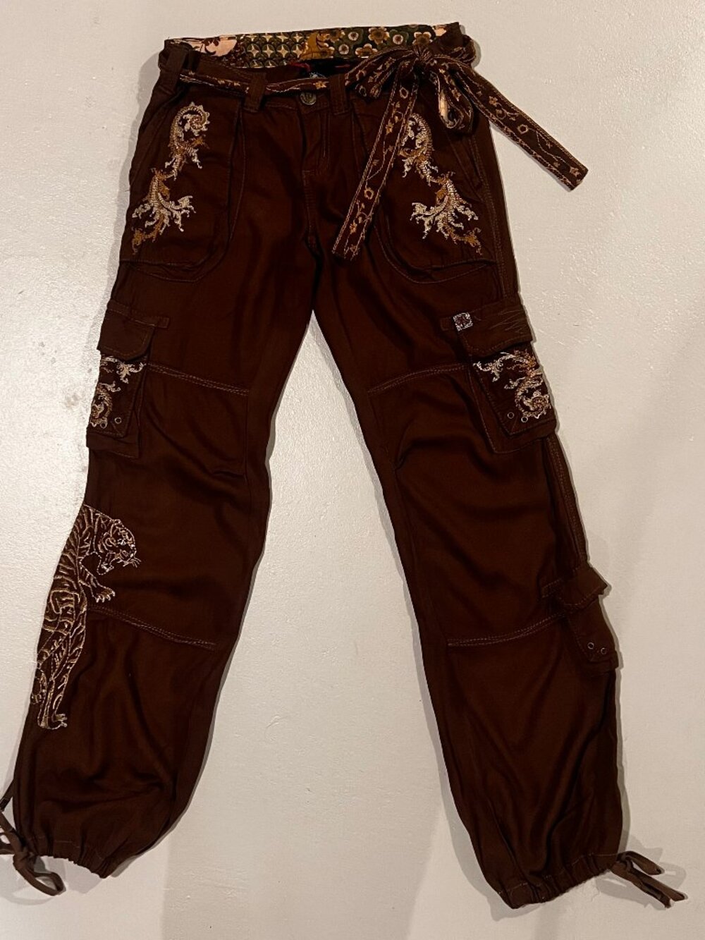 Miss Me Embroidered Cargo Pants - S